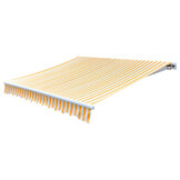 vidaXL Luifeldoek Canvas Oranje/Wit (350x250cm) - 56% Korting!