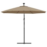 vidaXL Zweefparasol Taupe 300cm met LED - 61% Korting!