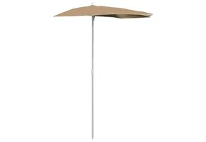 vidaXL Halve Parasol Taupe 180x90cm - Nu 46% Korting!
