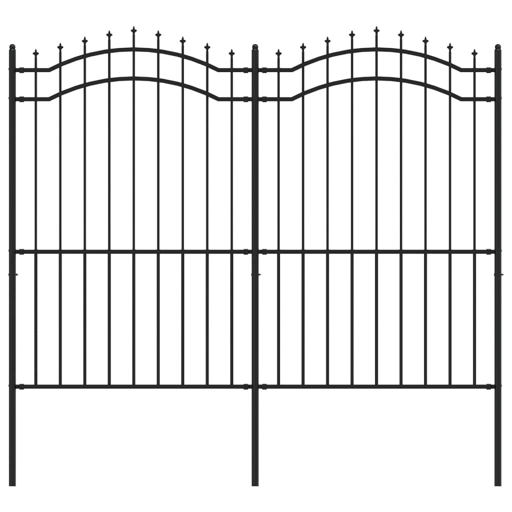 VidaXL Tuinhek Staal Zwart 222cm - Nu 51% Korting!