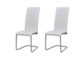 VidaXL Eetkamerstoelen Kunstleer Wit - 78% KORTING! (2 stuks)