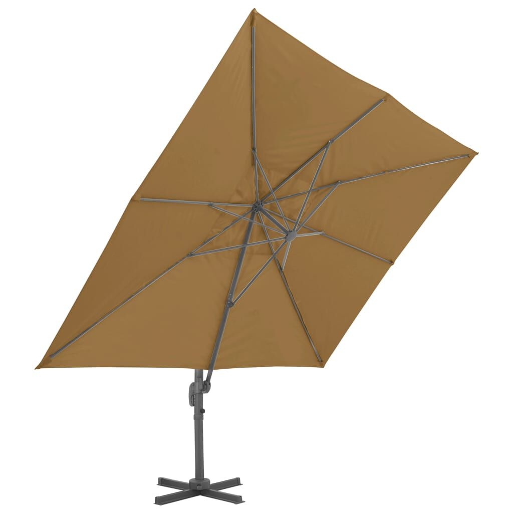 VidaXL Zweefparasol Taupe 400x300cm - 68% KORTING! Uitgepakt, goede staat.