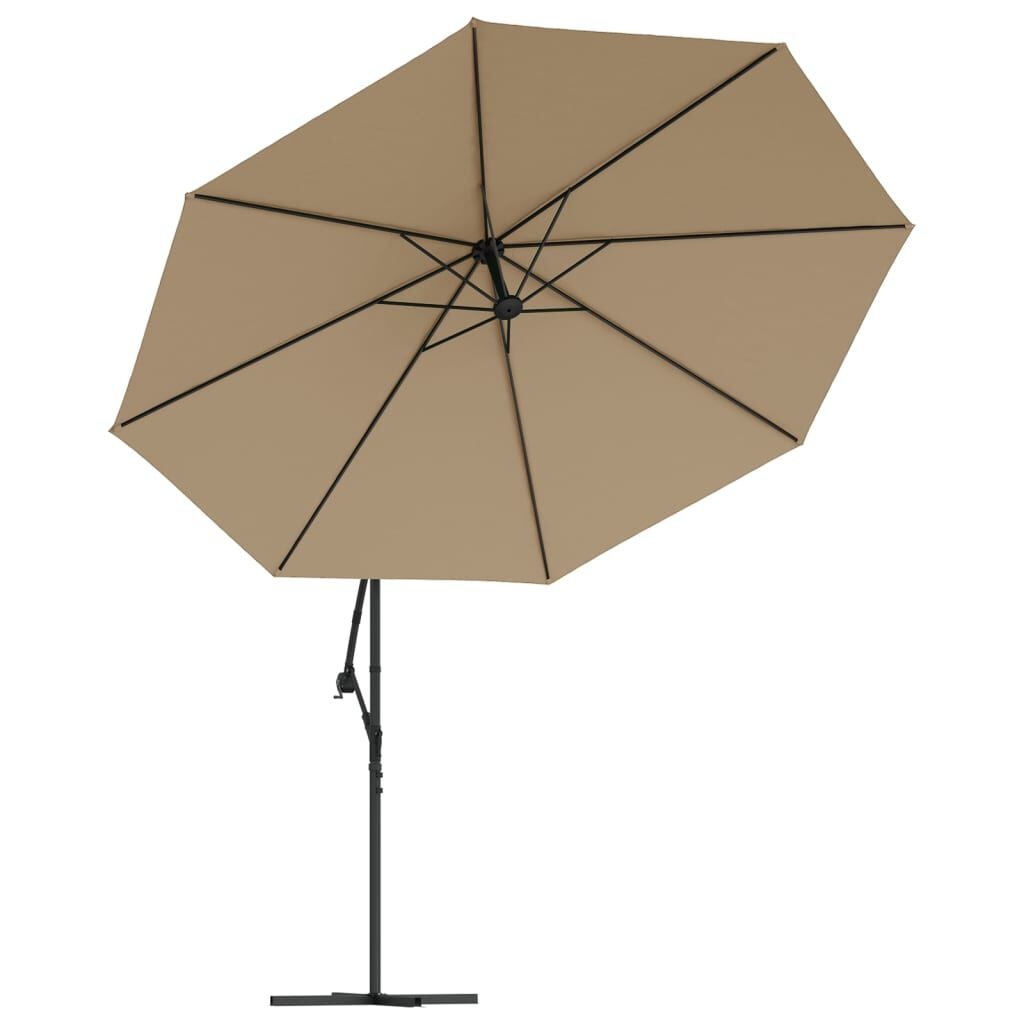 vidaXL Zweefparasol Taupe 350cm met LED - 56% Korting!
