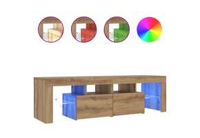 VidaXL TV-meubel Artisanaal Eiken (40% Korting!) LED & Opbergruimte