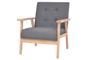 vidaXL Fauteuil Stof Donkergrijs - 51% Korting! Nog 1 Stuk!