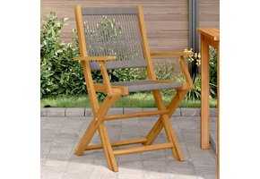 VidaXL Tuinstoelen (2 st) - Acaciahout/PP Grijs - 51% Korting!