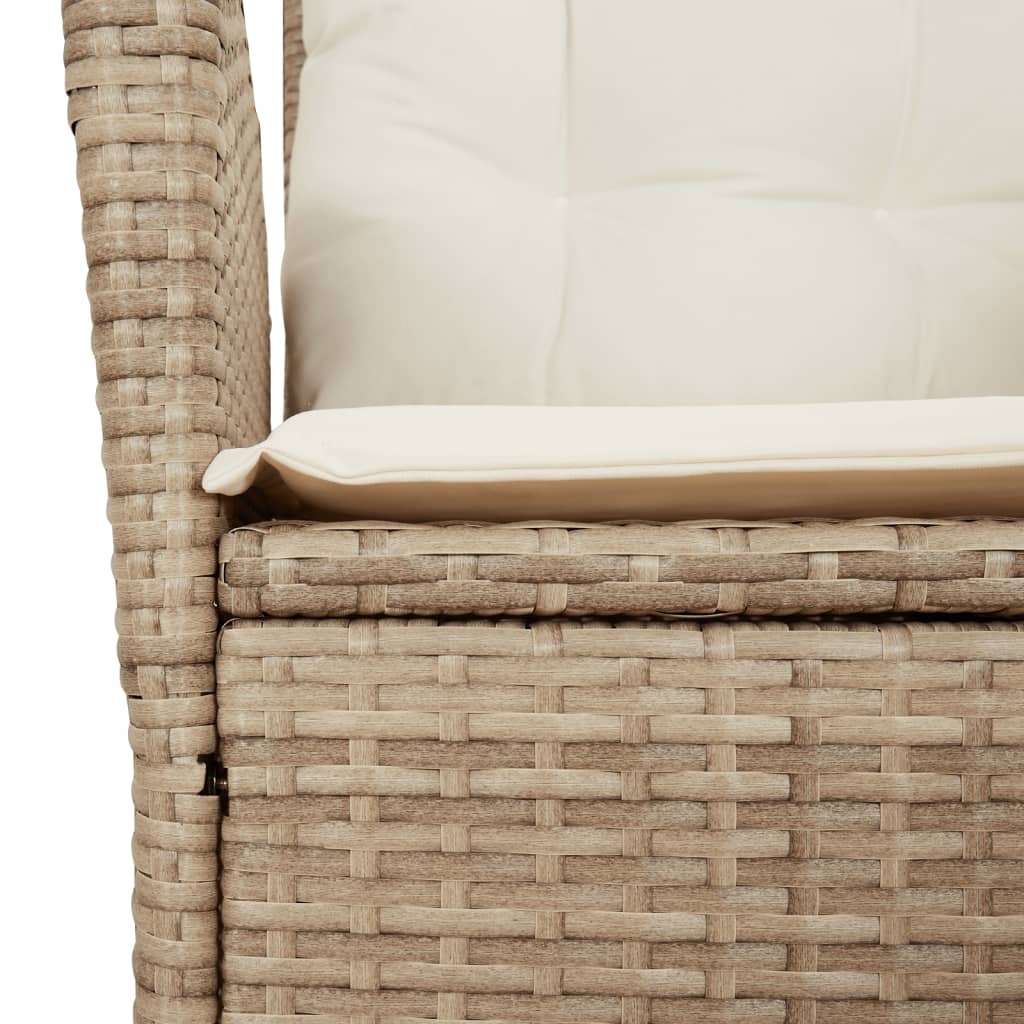 vidaXL Tuinstoelen 2 st. Beige Poly Rattan Verstelbaar met Kussens - 51% Korting!
