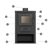 Houtkachel BLIST B1e - 12KW - Staal - 38% Korting!