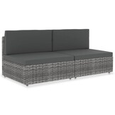 VidaXL Tweezitsbank Poly Rattan Grijs - 51% Korting! Geretourneerd