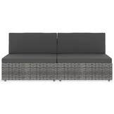 VidaXL Tweezitsbank Poly Rattan Grijs - 51% Korting! Geretourneerd