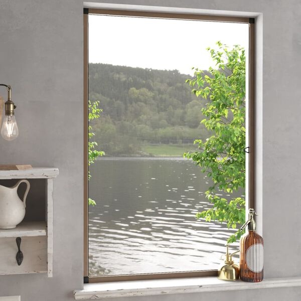 vidaXL Raamhor 80x120 cm Bruin - 65% Korting! Insecten Buiten Houden
