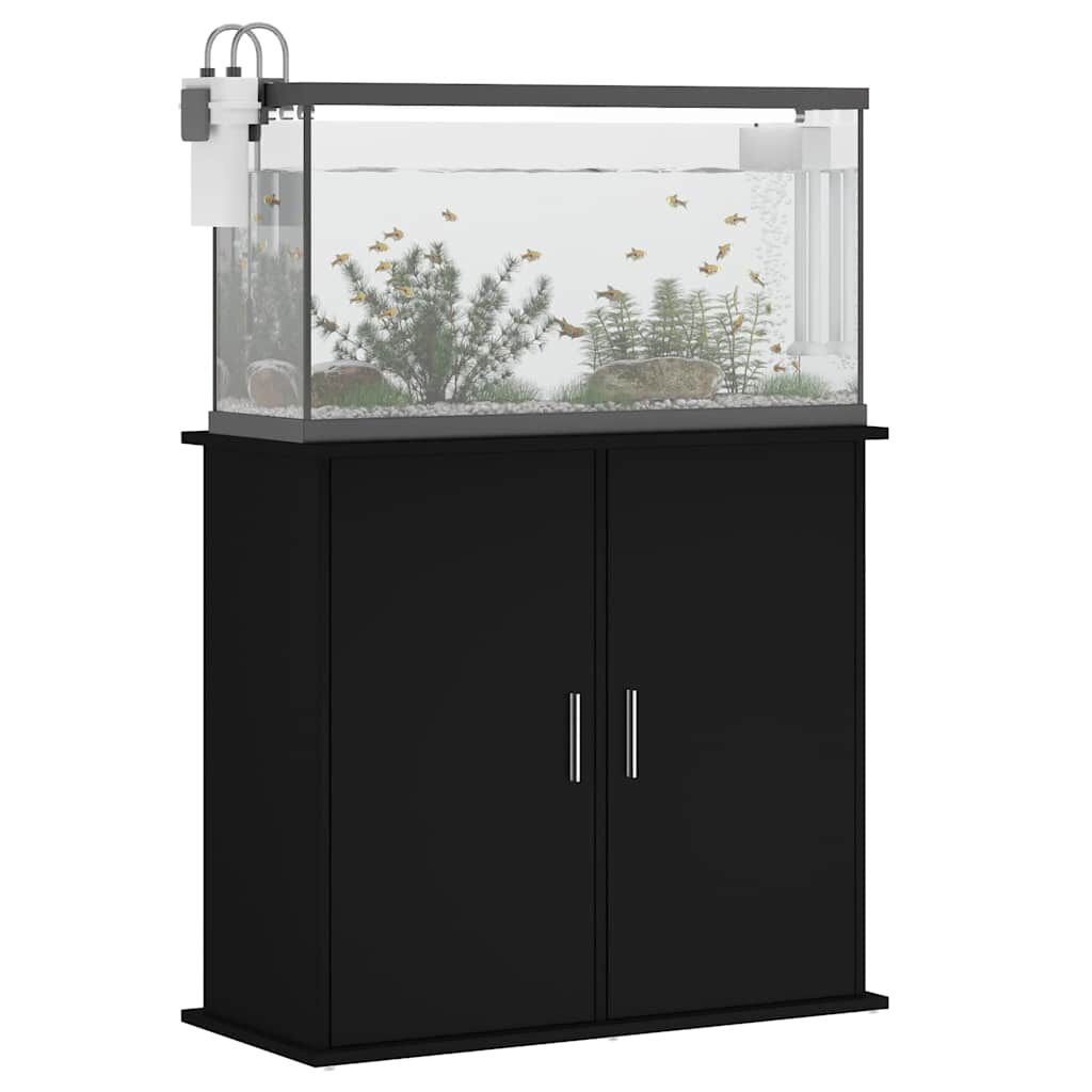 VidaXL Aquariumstandaard 81x36x73cm Bewerkt Hout Zwart - 55% Korting!
