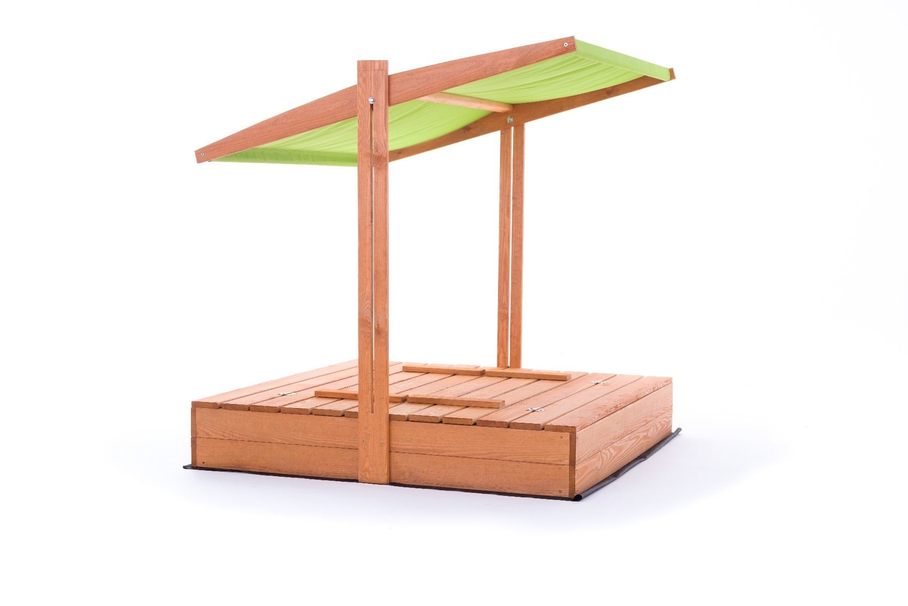 Zandbak Hout met Dak & Bankjes 140x140cm - Groen | 46% Korting!