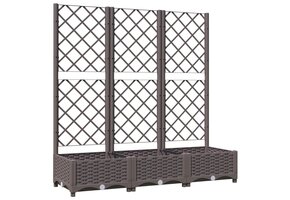 VidaXL Plantenbak met Latwerk - 55% Korting - Bruin Polypropeen 120x40x121,5cm