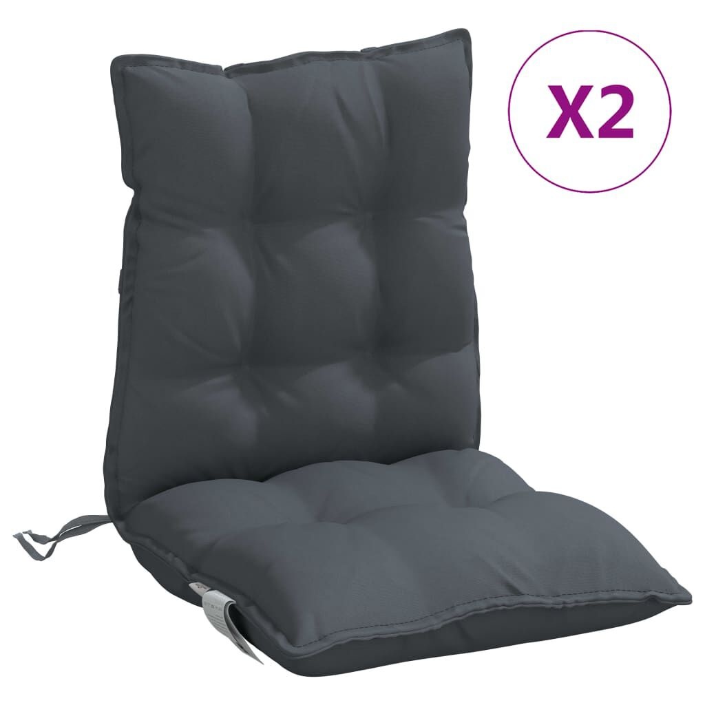 VidaXL Stoelkussens 2 st Antraciet - 40% Korting! Lage Rug Oxford