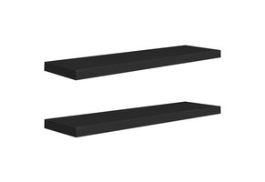 vidaXL Zwevende Wandschappen Zwart MDF 2 st - 55% Korting!