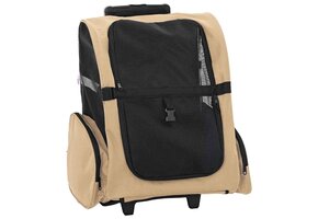 VidaXL Huisdier Trolley 3-in-1 Zandkleurig - 40% Korting!