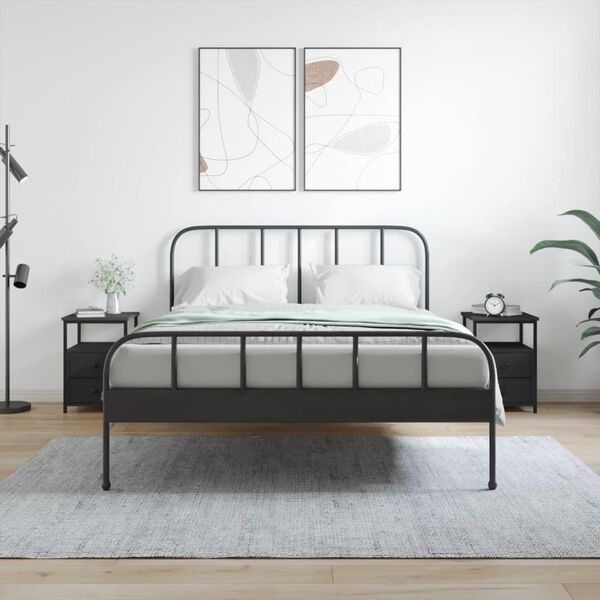 VidaXL Nachtkastjes Zwart Bewerkt Hout (2 stuks) - 40% Korting!