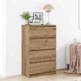 VidaXL Dressoir Artisanaal Eiken - 55% Korting! Bewerkt Hout 60x35x98.5cm