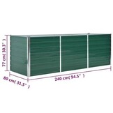 VidaXL Verhoogde Plantenbak Groen - 240x80x77cm | 40% Korting (Onvolledig)
