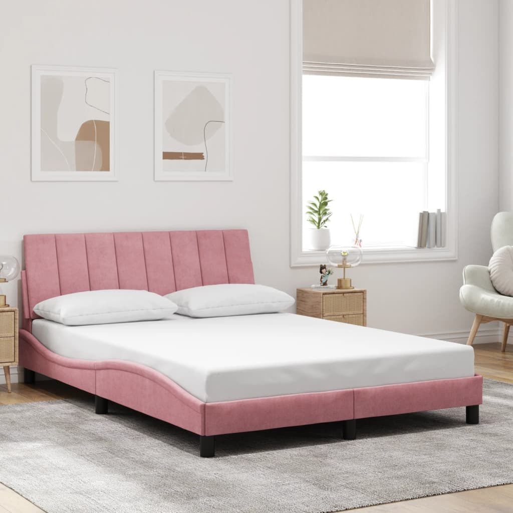VidaXL Roze Fluwelen Bedframe 120x200cm - 67% KORTING!