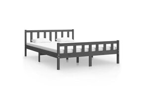 VidaXL Massief Hout Bedframe Grijs 140x200cm | 55% KORTING!