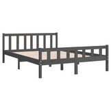 VidaXL Massief Hout Bedframe Grijs 140x200cm | 55% KORTING!