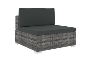 VidaXL Middenbank Poly Rattan Grijs - 61% Korting! Laatste Stuk!