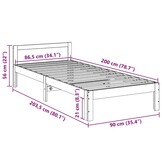 VidaXL Bedframe Grenenhout Wit 90x200cm - 51% Korting!