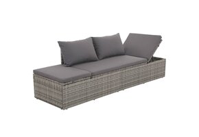 VidaXL Loungebed Poly Rattan Grijs - 74% Korting | Geretourneerd