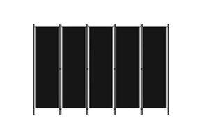 VidaXL Kamerscherm 5 panelen 250x180cm Zwart - 40% Korting!