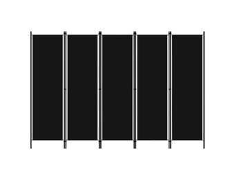 VidaXL Kamerscherm 5 panelen 250x180cm Zwart - 40% Korting!