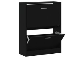 VidaXL Schoenenkast Zwart Bewerkt Hout - 55% Korting!