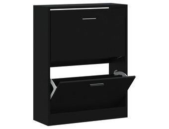 VidaXL Schoenenkast Zwart Bewerkt Hout - 55% Korting!