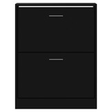 VidaXL Schoenenkast Zwart Bewerkt Hout - 55% Korting!