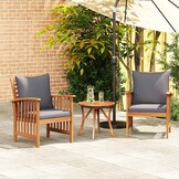 VidaXL Acaciahouten Tuinstoelen 2 st. met kussens - 51% KORTING!