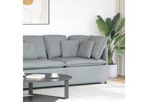 vidaXL Modulaire hoekmodule bank met kussens 100 cm lichtgrijs