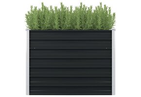 vidaXL Plantenbak verhoogd 100x100x77cm gegalvaniseerd staal antraciet