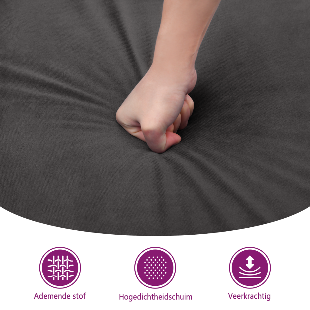 VidaXL Fluweel Bankje Donkergrijs 70x35x41cm - 40% Korting!