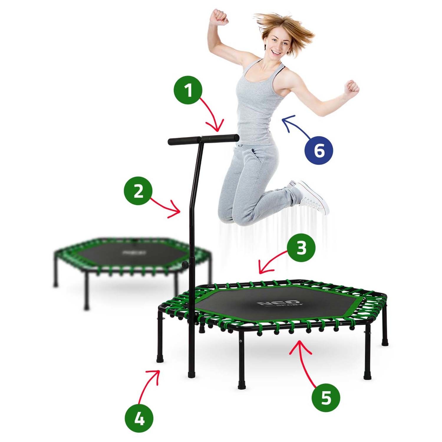 Fitness Trampoline Groen 127cm - 40% Korting! Geretourneerd