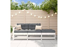 VidaXL Loungeset Grenenhout Wit - 51% Korting! (Geretourneerd)