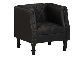 vidaXL Kuipstoel Geitenleer Zwart - 71% Korting! - Licht Beschadigd