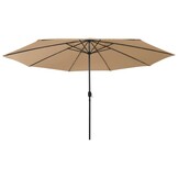 VidaXL Parasol Taupe 400cm LED - 55% Korting | Geringe Krasjes!