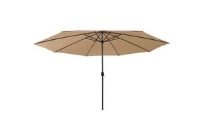 VidaXL Parasol Taupe 400cm LED - 55% Korting | Geringe Krasjes!