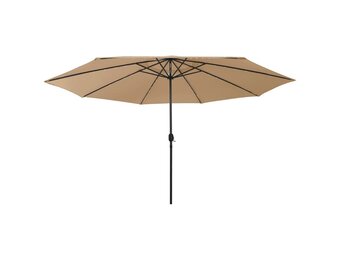VidaXL Parasol Taupe 400cm LED - 55% Korting | Geringe Krasjes!