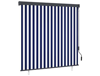 VidaXL Rolgordijn Buiten Blauw/Wit 160x250 cm - 64% Korting!