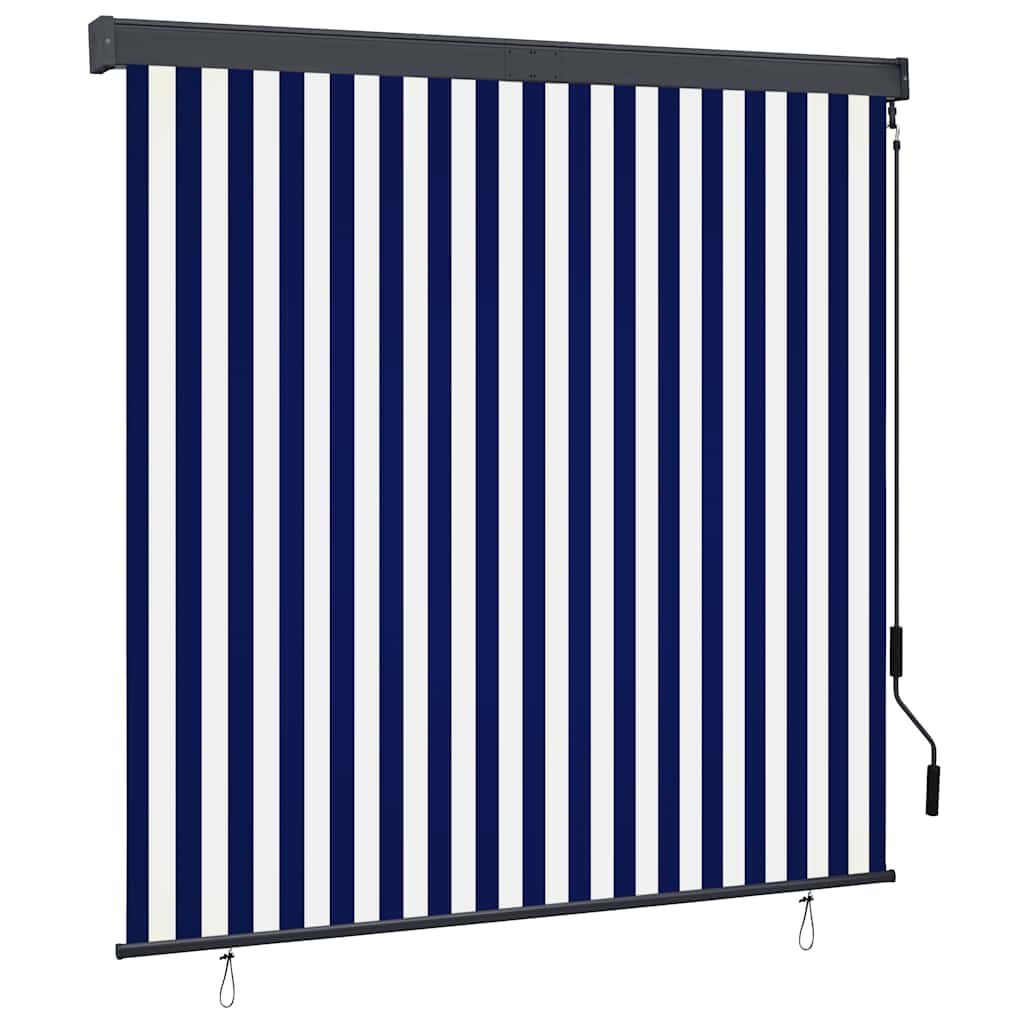 VidaXL Rolgordijn Buiten Blauw/Wit 160x250 cm - 64% Korting!