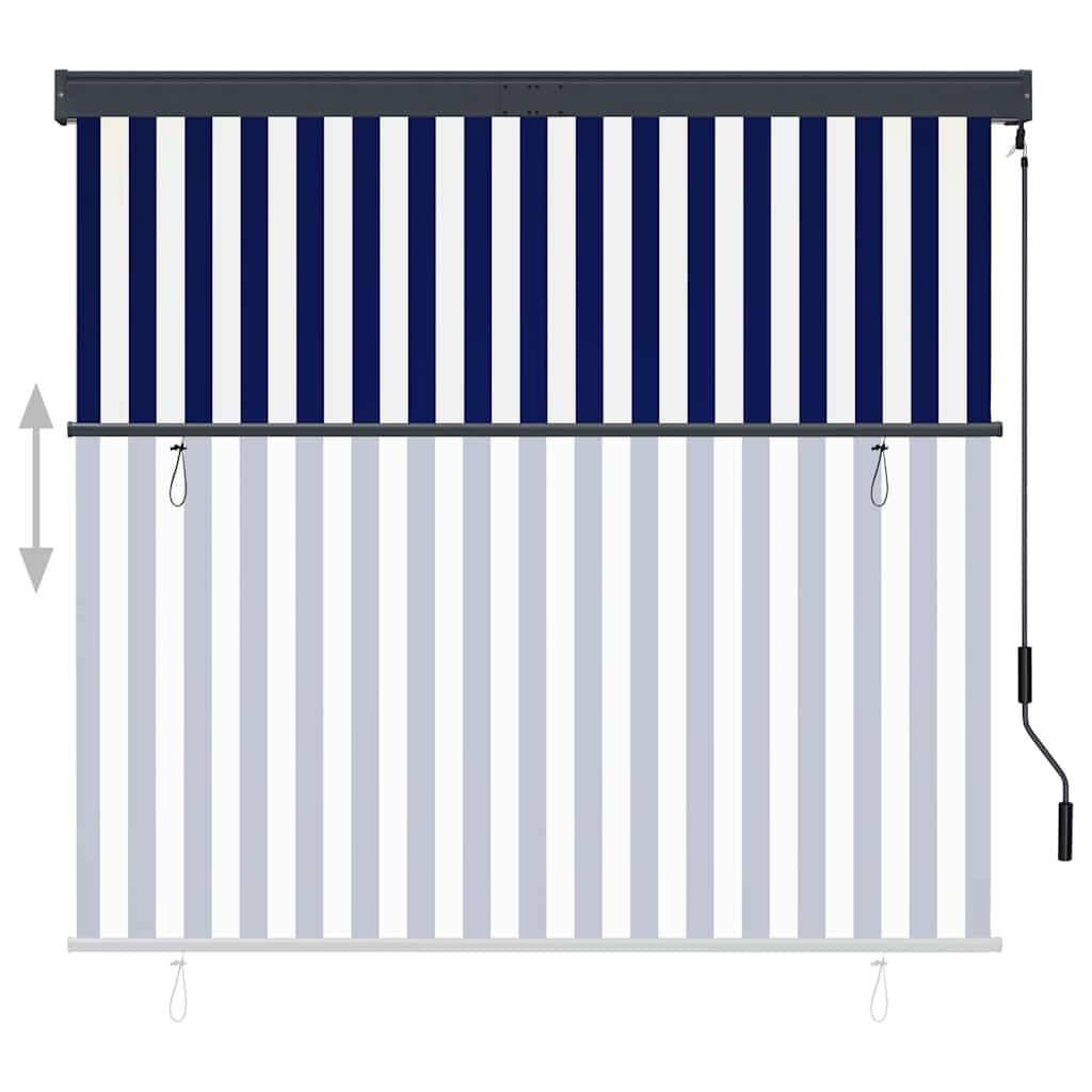 VidaXL Rolgordijn Buiten Blauw/Wit 160x250 cm - 64% Korting!