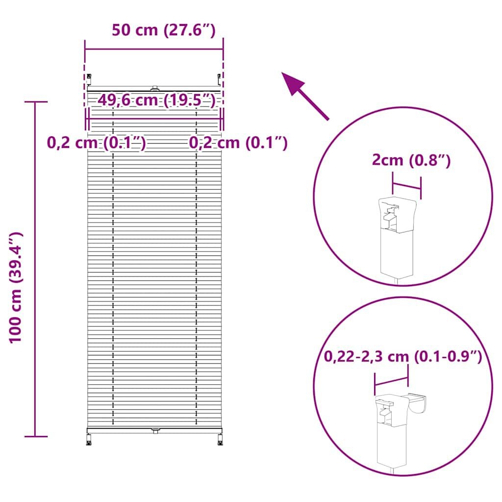 VidaXL Plisséjaloezie Wit 50x100cm - 62% Korting!