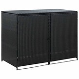 VidaXL Containerberging Dubbel Poly Rattan Zwart - 40% Korting!